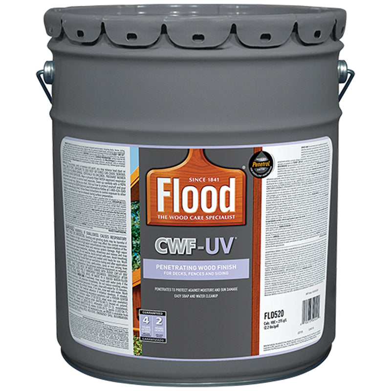 Flood CWF-UV Matte Redwood Fully-Transparent Water-Based Wood Finish 5 gal