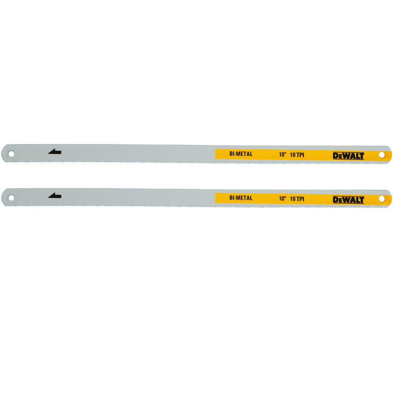 DeWalt 10 in. High Carbon Steel Hacksaw Blades 18 TPI 2 pk