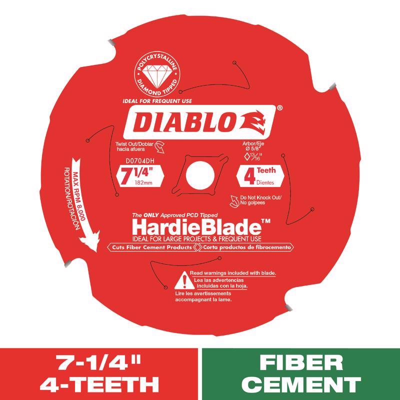 Diablo HardieBlade 7-1/4 in. D X 5/8 in. PCD Circular Saw Blade 4 teeth 1 pk
