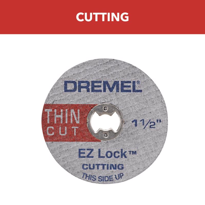 Dremel EZ Lock 1-1/2 in. D X 1/8 in. X .02 in. thick Aluminum Oxide Metal Cut-Off Wheel 5 pc