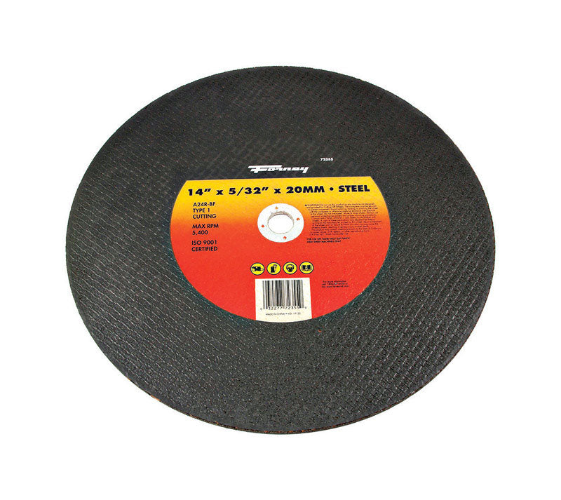 Forney 14 in. D X 20 mm X 5/32 in. thick Aluminum Oxide Metal Cutting Wheel 1 pc