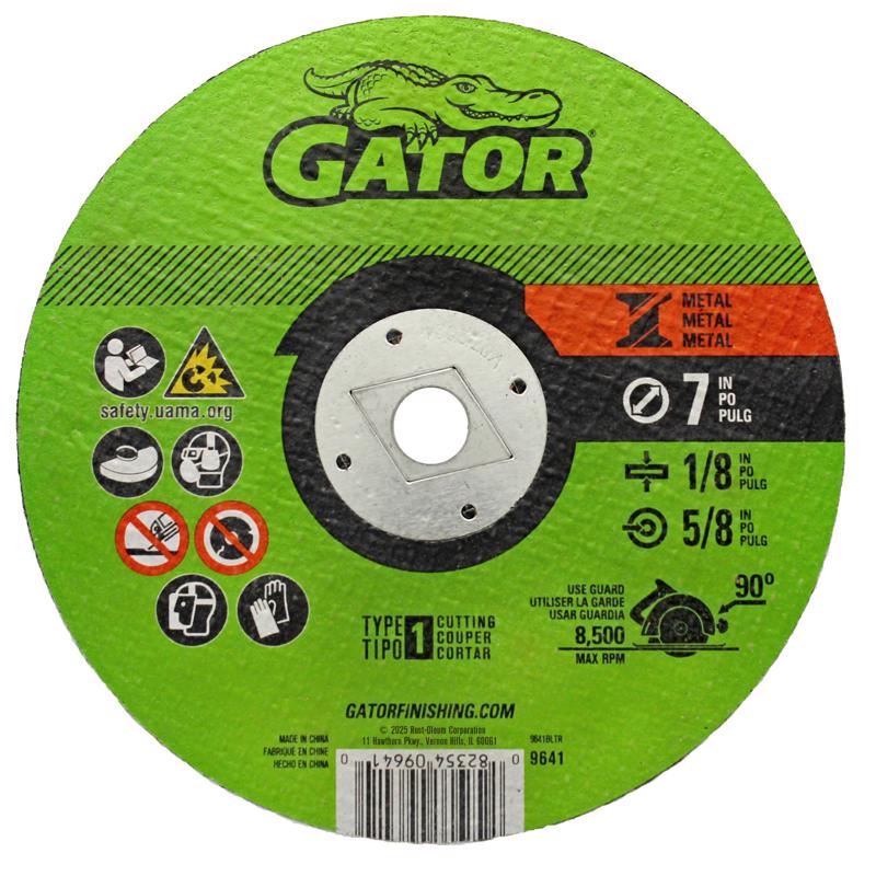 Gator 7 in. D X 5/8 in. X 1/8 in. thick Aluminum Oxide Type 1 Metal Cut-Off Blade 1 pc