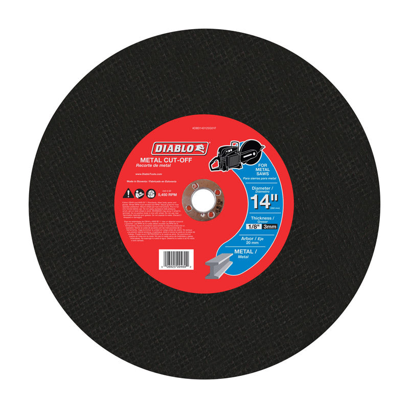 Diablo 14 in. D X 20 mm X 1/8 in. thick Aluminum Oxide High Speed Metal Cut-Off Disc 1 pk