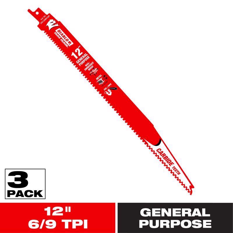 CARBID RECIP BLD 12" 3PK