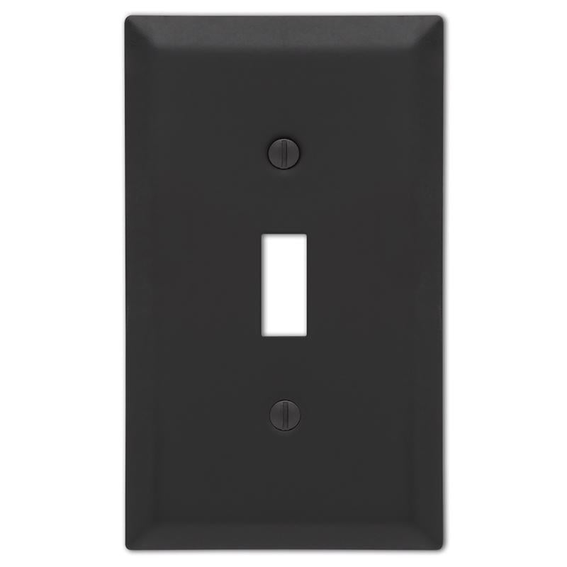 WALL PLATE 1G BLK TOGGLE