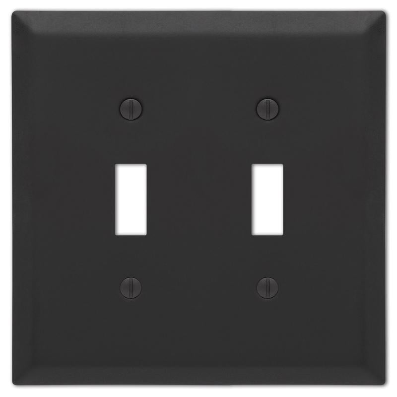 WALL PLATE 2G BLK TOGGLE