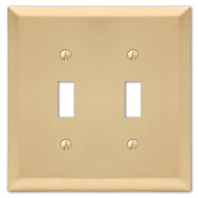 WALL PLATE 2G BRS TOGGLE