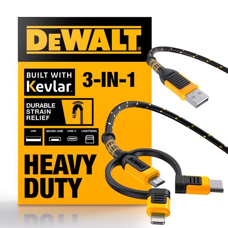 3-IN-1 CABLE 6' BLK/YLW