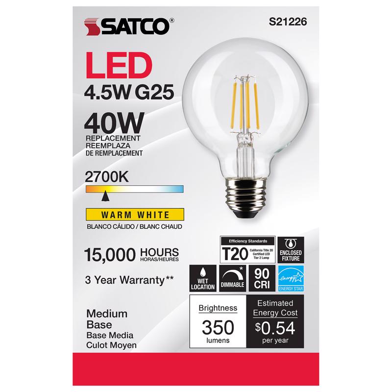 FIL LED BULB G25 E26 13W