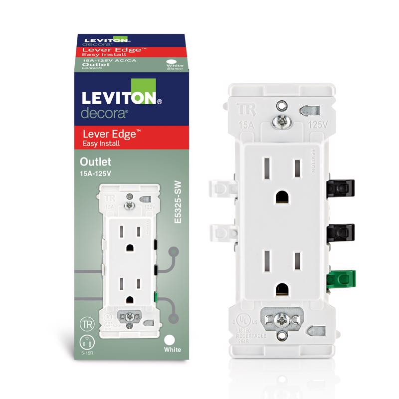 TAMP RES OUTLET 15A WHT