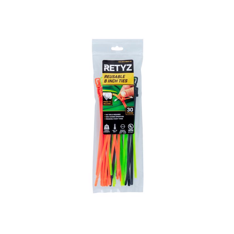 CABLE TIE 8" ASST 30PK