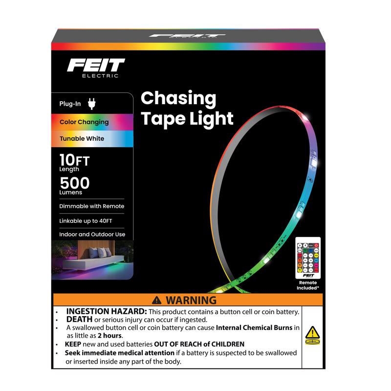 Feit 10 ft. L Color Changing Plug-In LED Tape Light 1 pk