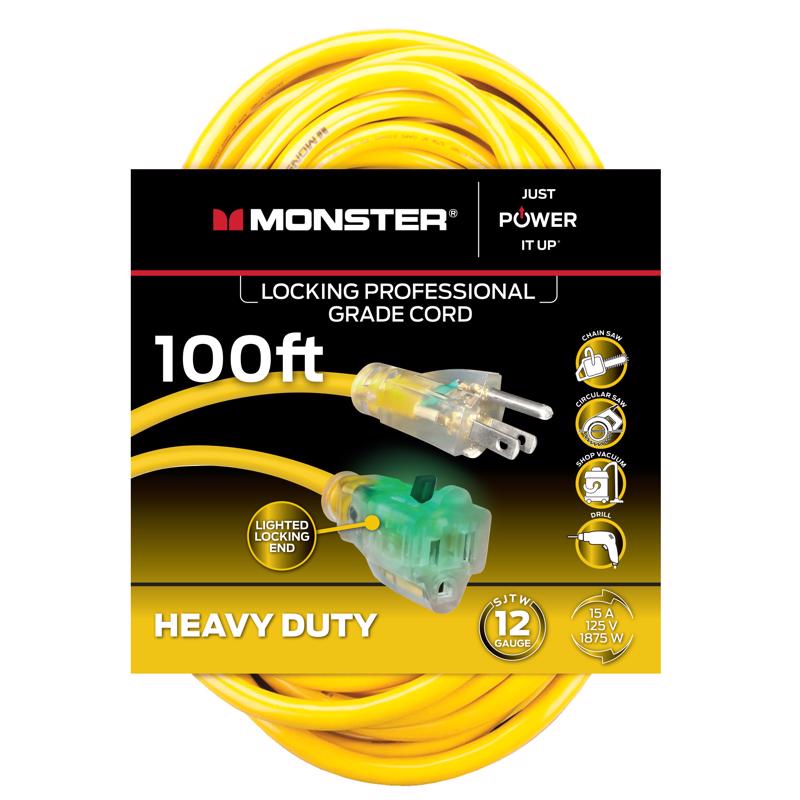EXT CORD 100' YLW