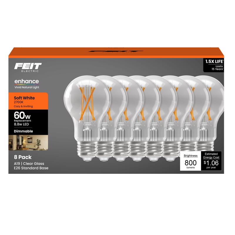 FIL LED BULB A19 E26 8.8