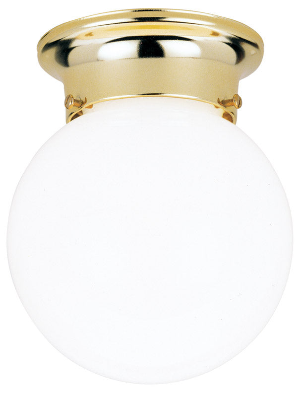 CEIL LIGHT BRS WHT 6"W