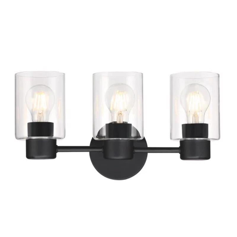 WALL SCONCE BLK 3LT