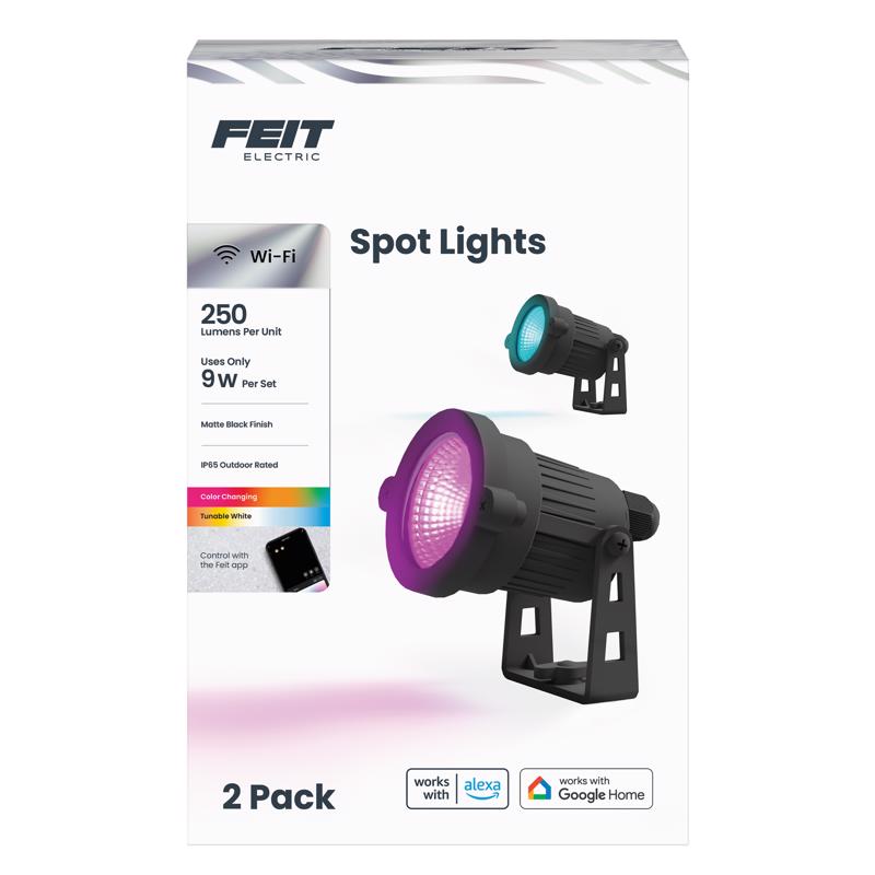 Feit Bluetooth-Enabled Motion Sensor Plug-In LED Black Smart-Enabled Spotlight