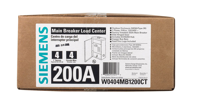 MAIN LUG LD CTR 200A 4SP