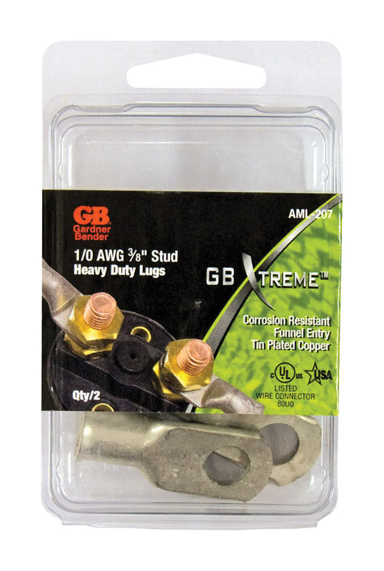 Gardner Bender Xtreme 1 Ga. Insulated Wire Electrical Lug Silver 2 pk