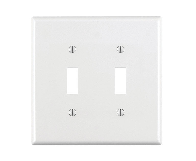 WALL PLATE 2G WHT TOGGLE
