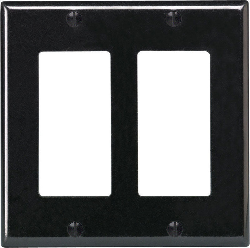 WALL PLATE 2G BLK DECOR
