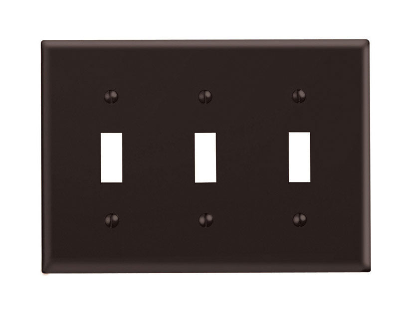 WALL PLATE 3G BRWN TOGGL