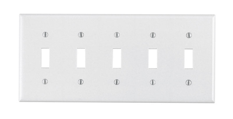 WALL PLATE 5G WHT TOGGLE