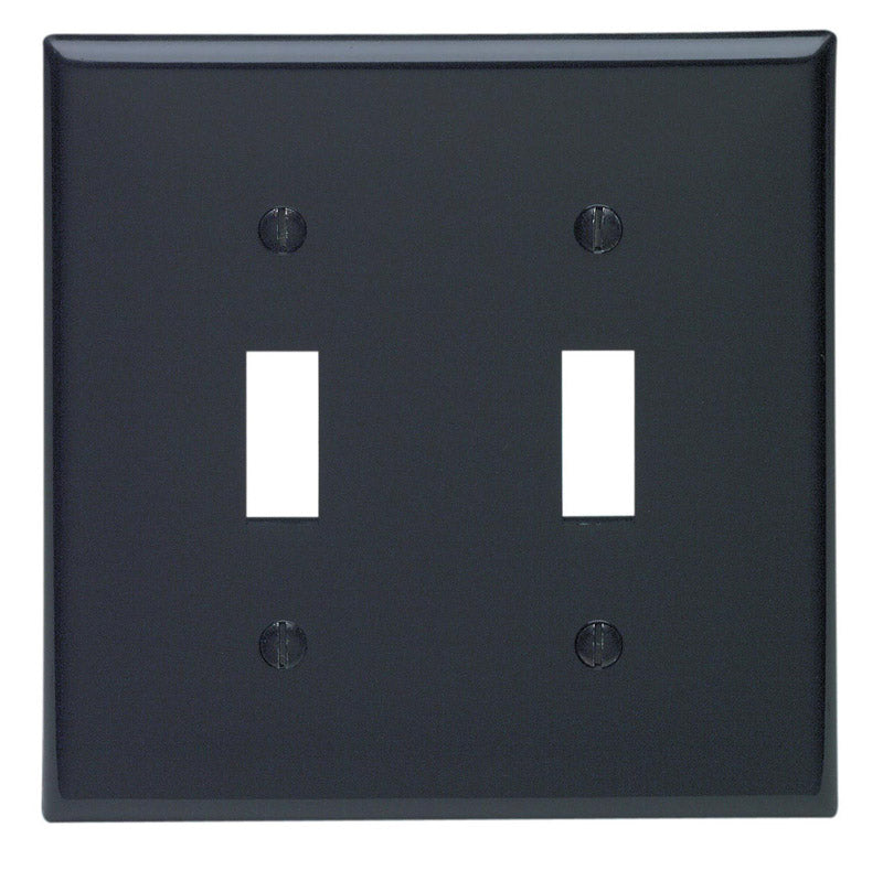 WALL PLATE 2G BLK TOGGLE