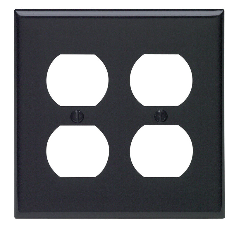 WALL PLATE 2G BLK DUP