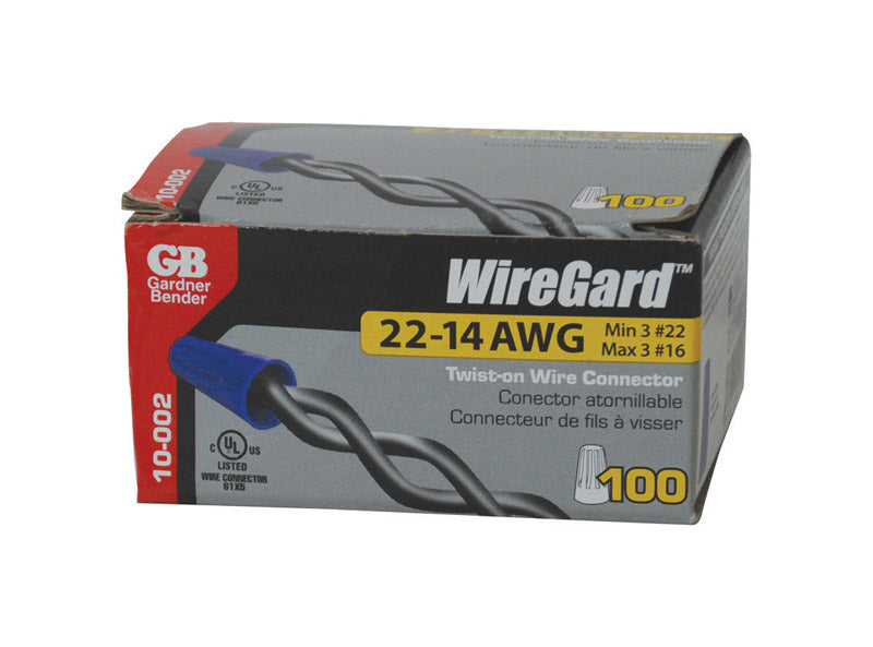 Gardner Bender WireGard 22-14 AWG Copper Wire Wire Connector Blue 100 pk