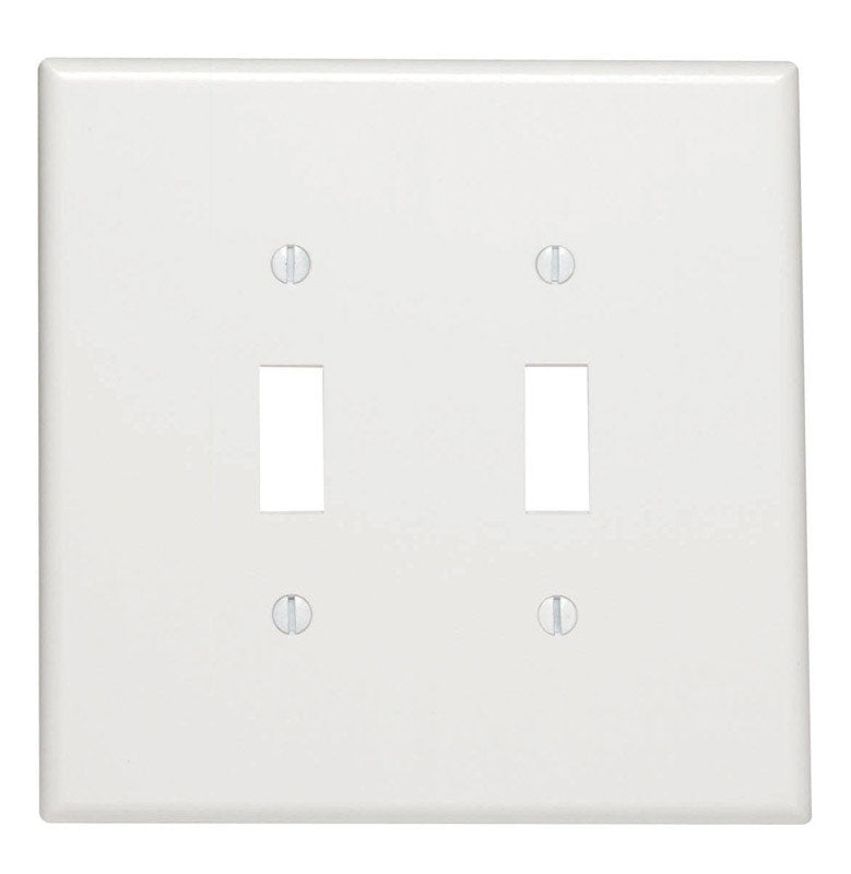 WALL PLATE 2G WHT TOGGLE