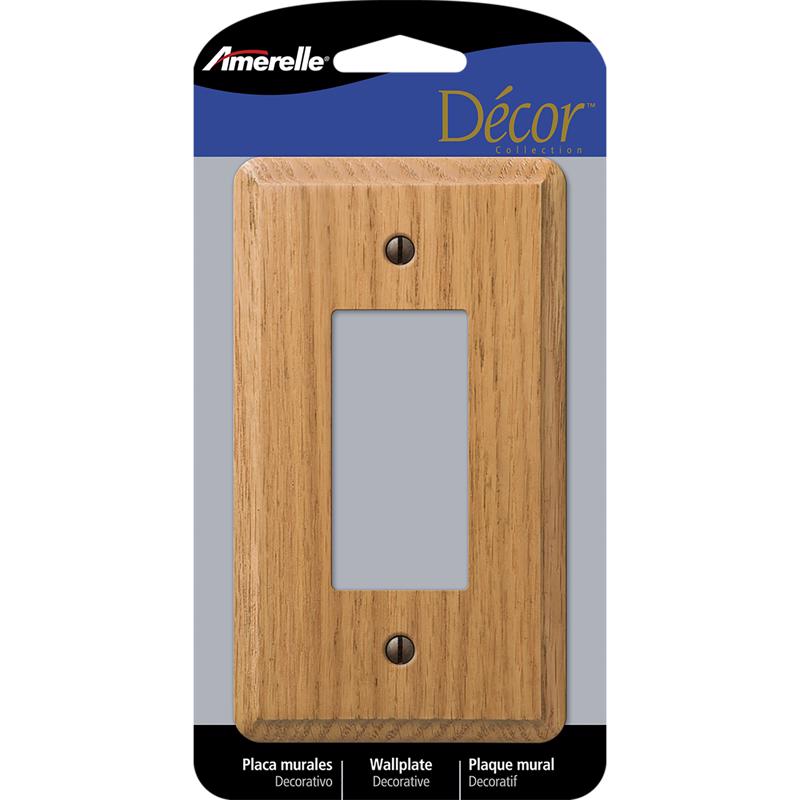WALL PLATE 1G BRWN DECOR