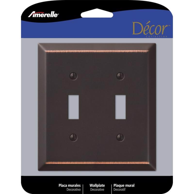 WALL PLATE 2G BRNZ TOGGL