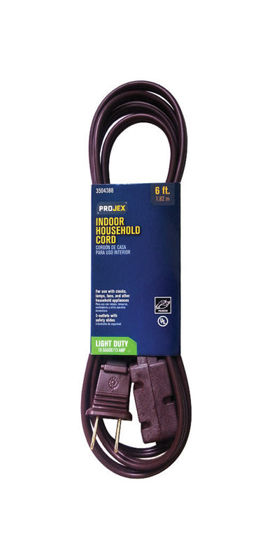 EXT CORD 6' BRWN