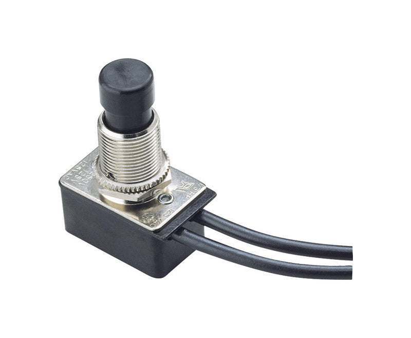 SWITCH PUSH BUT 10A BLK