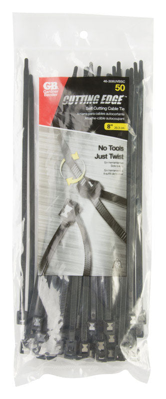 SELFCUT CABLE TIE 8"BLK