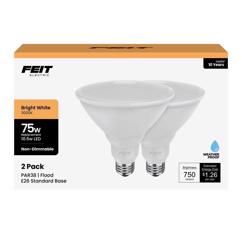 LED PAR38 E26 WW 75W 2PK