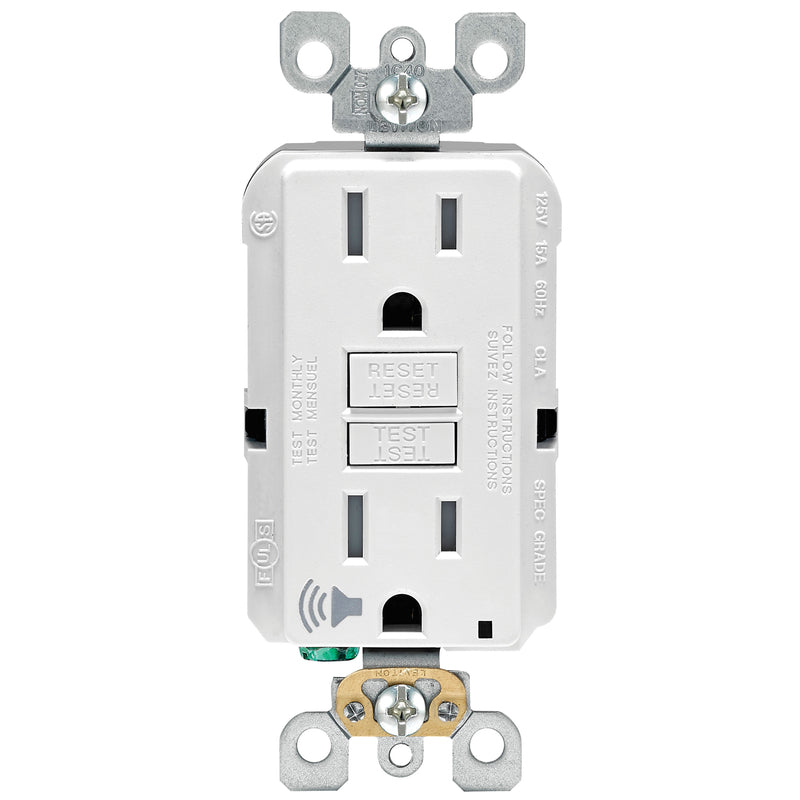 AUDIBLE OUTLET 15A WHT