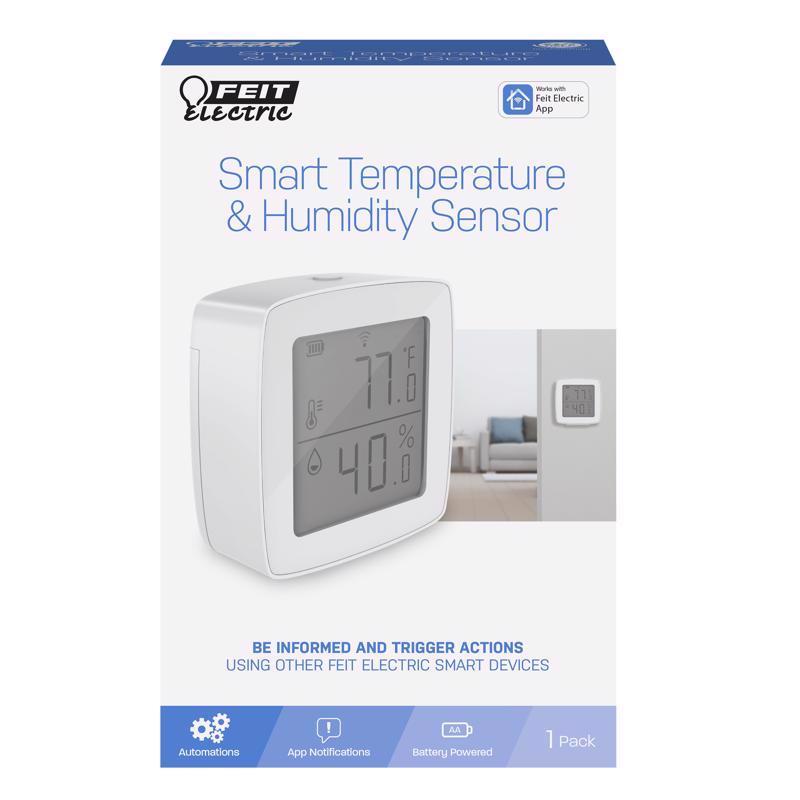 Feit Smart Home Built In WiFi Heating and Cooling Push Buttons Smart-Enabled Temperature & Humidity