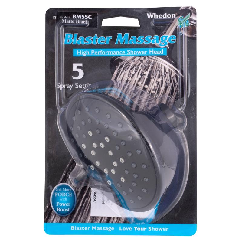 WALLMNT SHOWERHEAD BLK