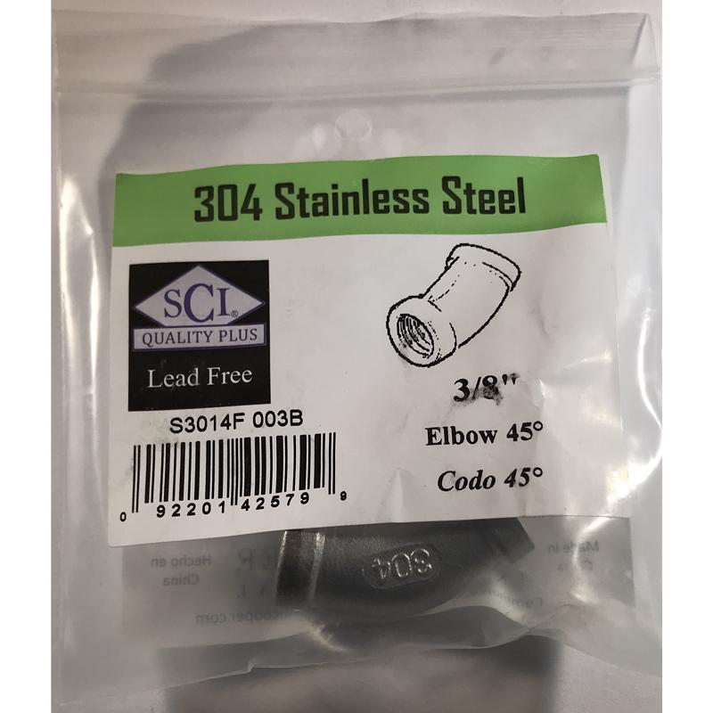 45D ELBOW 3/8 SS
