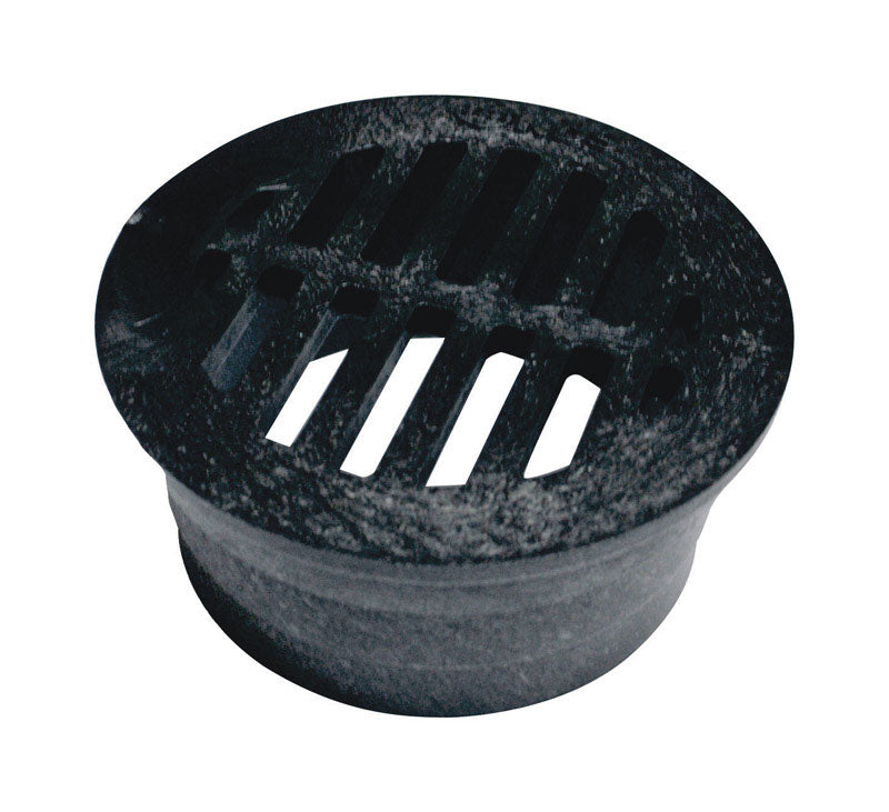 DRAIN GRATE 3" RND BLK