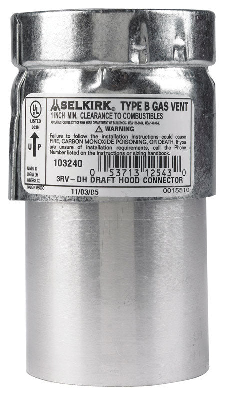 DRAFT HOOD CONNECTOR 3"