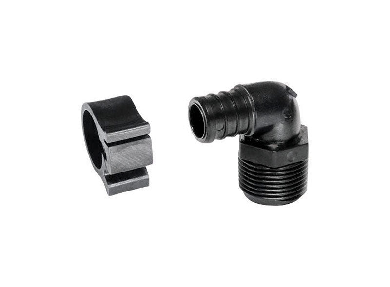 ELBOW W/CLAMP 3/4X3/4 PE