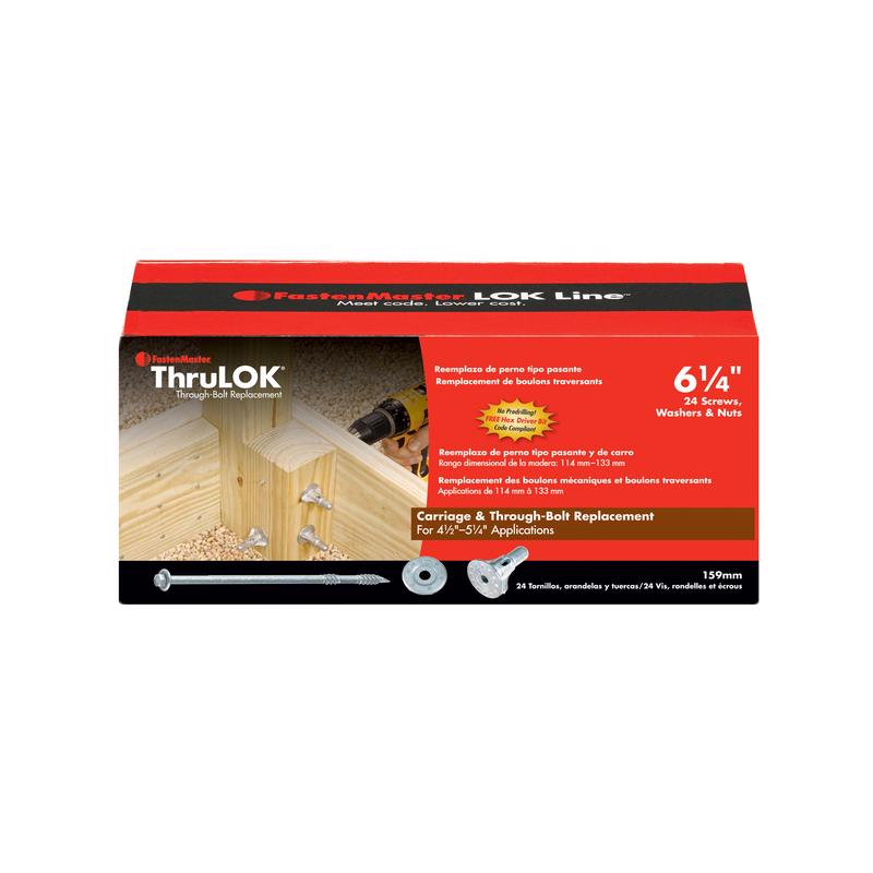 FastenMaster ThruLok No. 14 each X 6-1/4 in. L Hex Galvanized Coarse Wood Screws 1 pk