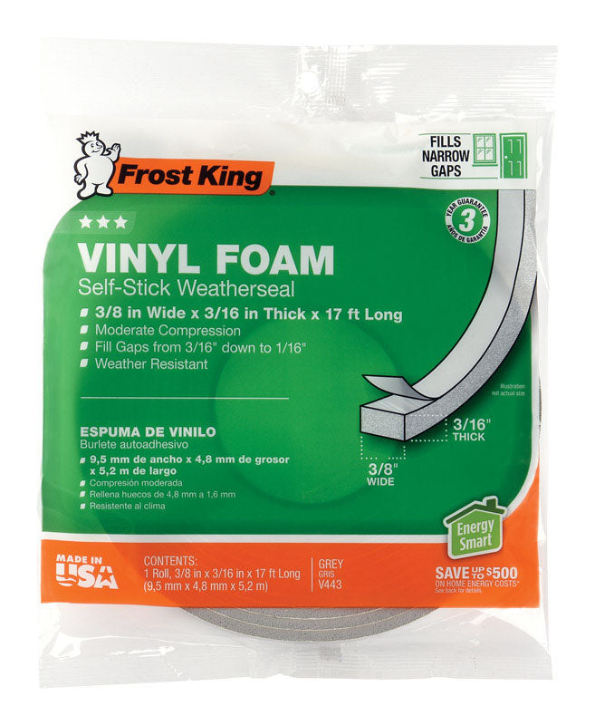 WEATHERSEAL 3/16X17' GRY