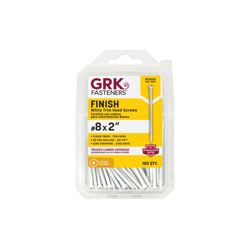 T SCREW WHT #8X2" 100PK