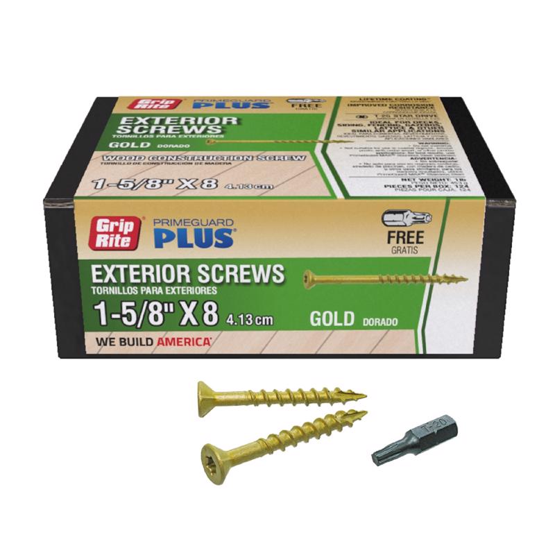 DCK SCREW STR 1-5/8" 1M