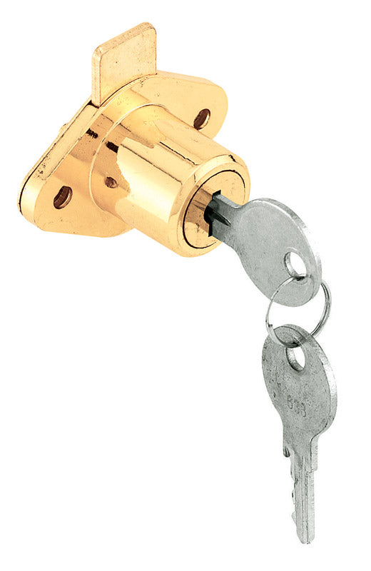 DRAWER LOCK 7/8" BRS