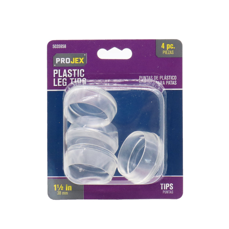 LEG TIP CLR RND 1.5" 4PK